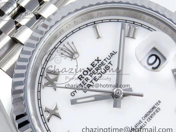Roman Markers 36mm Steel Number Edition 1:1 Bracelet SS HGF Best 904L Dial 126234 Datejust on VR3235 White 0113